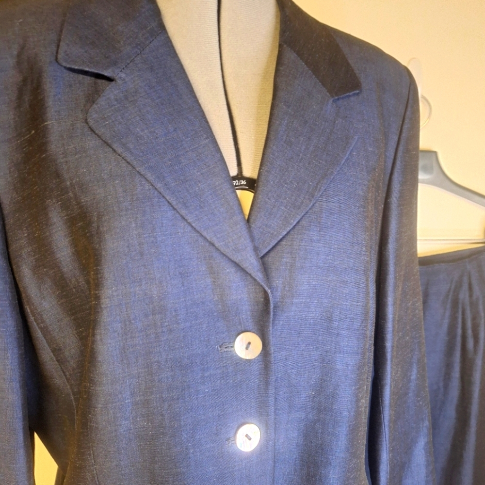 Laura Ashley Blue Blazer & Maxi  Skirt Tailored Fit and Classic Lapel.  Size 12